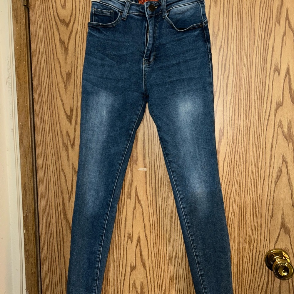 Wax Jean Blue Skinny Jeans with Stretch